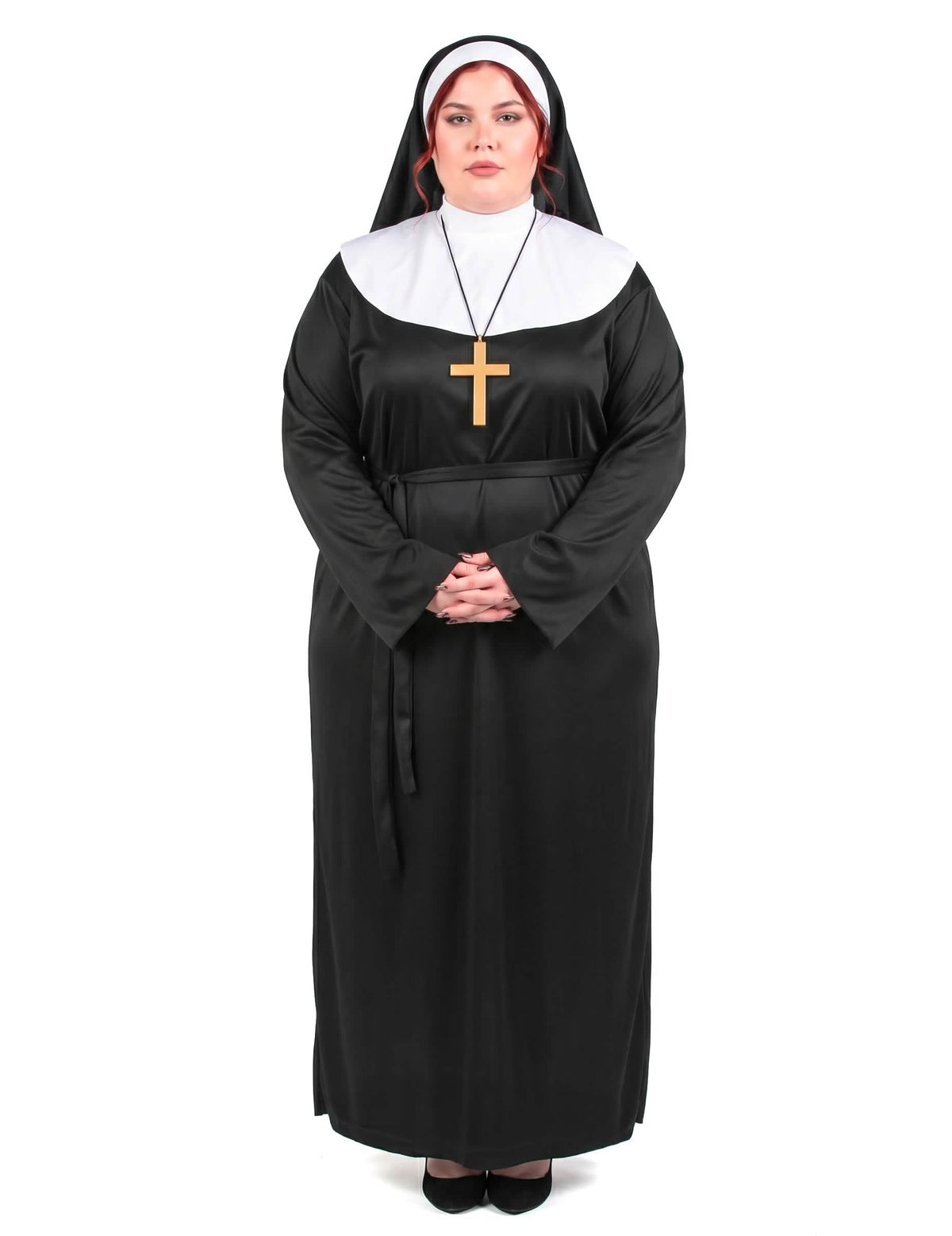 Disfarce freira tamanho grande mulher 