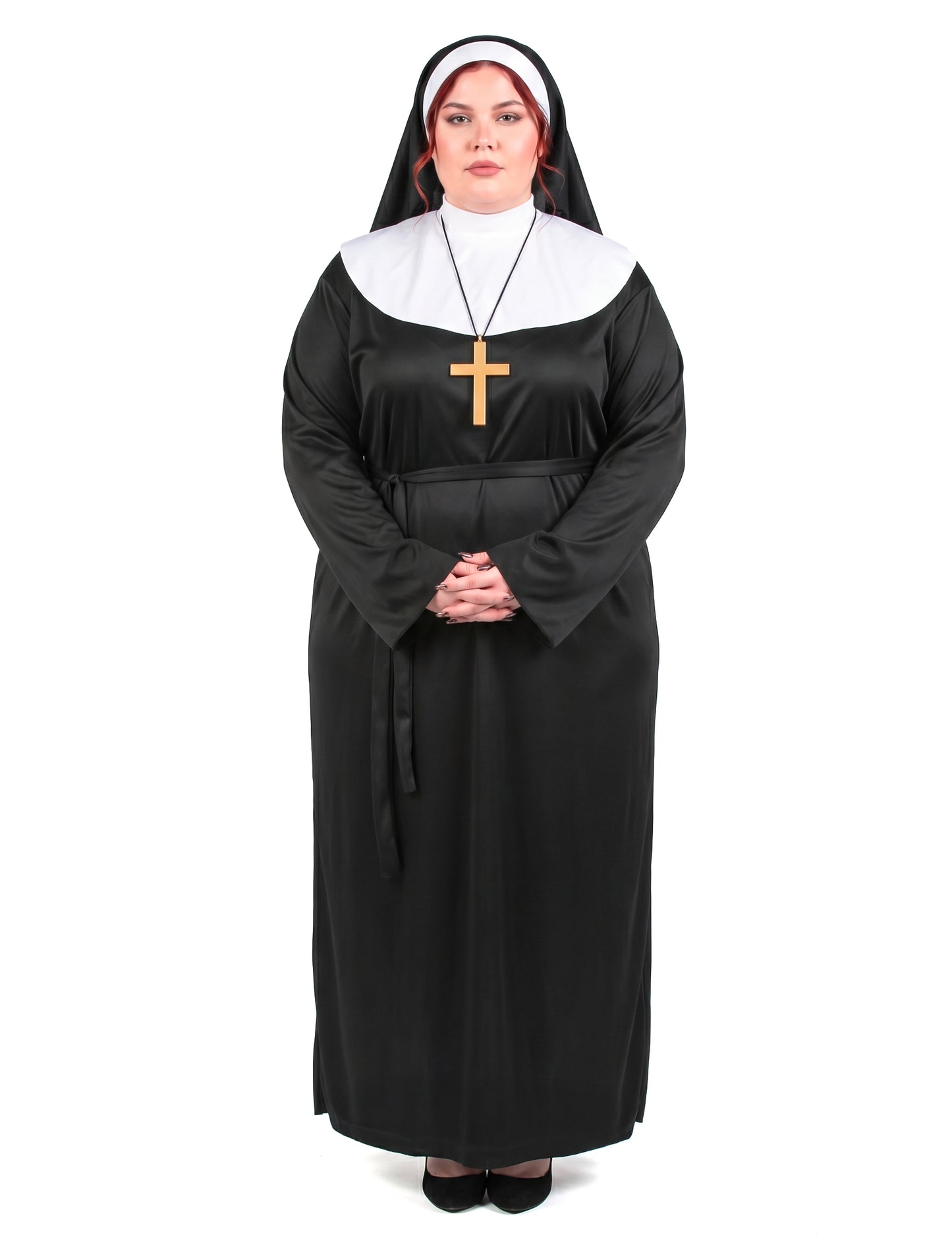 Disfarce freira tamanho grande mulher