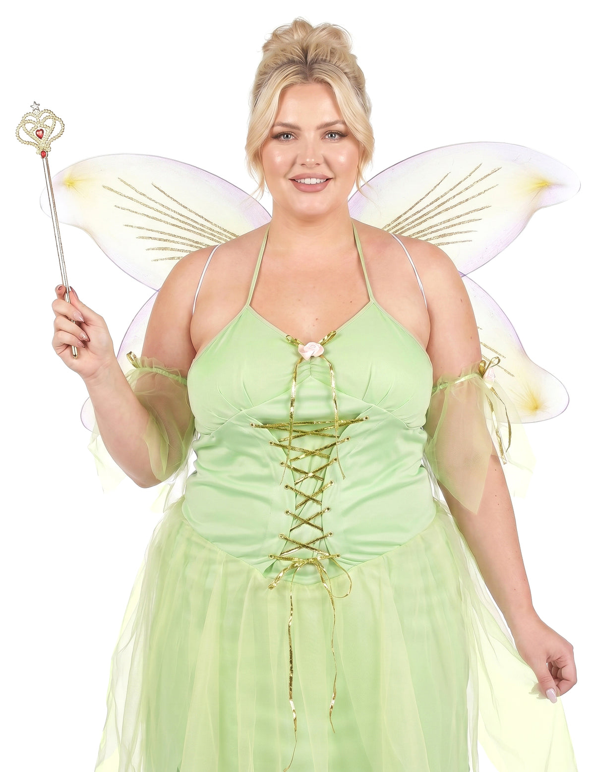 Fato de fada verde sexy de tamanho grande para mulher