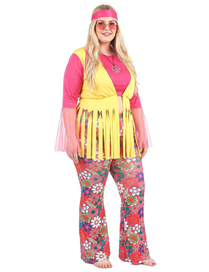 Fato hippie feminino de tamanho grande
