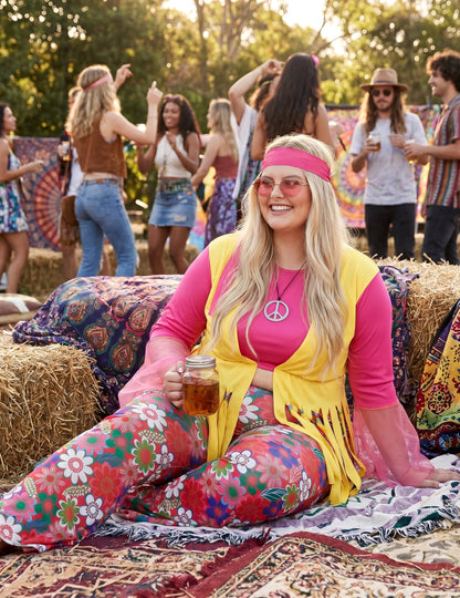 Fato hippie feminino de tamanho grande