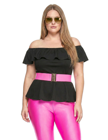 Fantasia feminina retrô anos 80 plus size