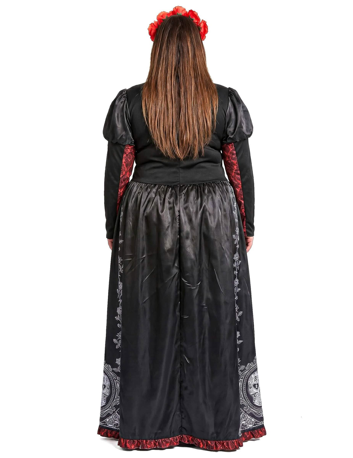 Traje de vestido longo plus size feminino Dia de los muertos