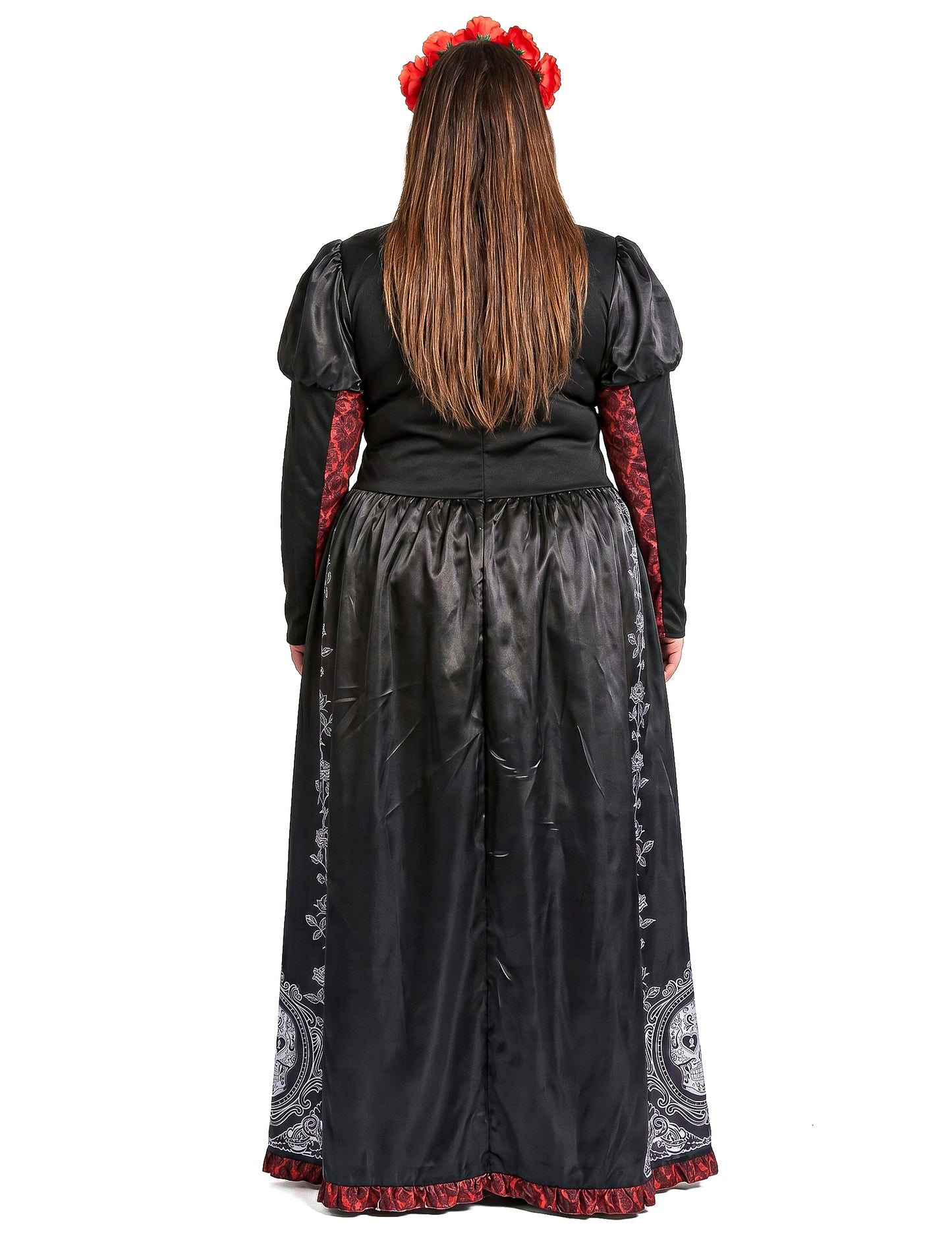 Traje de vestido longo plus size feminino Dia de los muertos