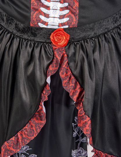 Traje de vestido longo plus size feminino Dia de los muertos
