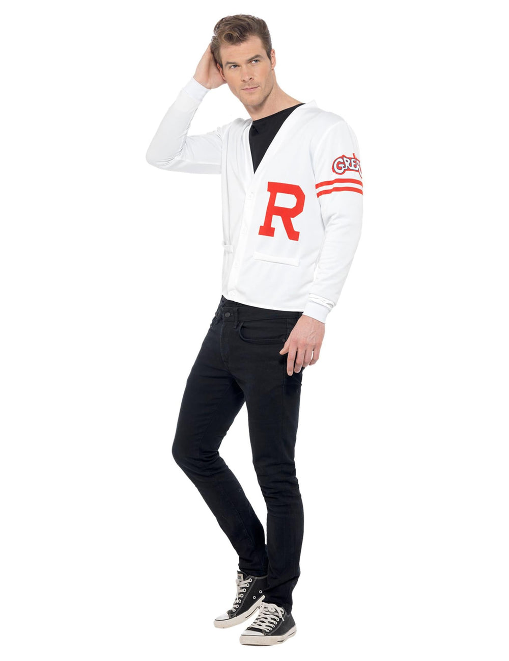 Vue de profil du déguisement Grease Rydell Prep