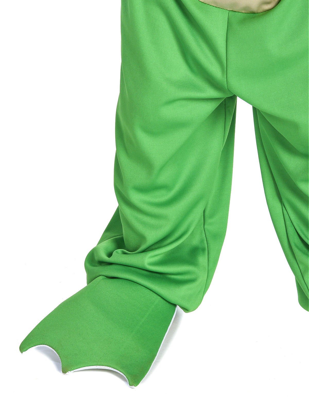 Détail des pattes palmées du déguisement grenouille pour enfant