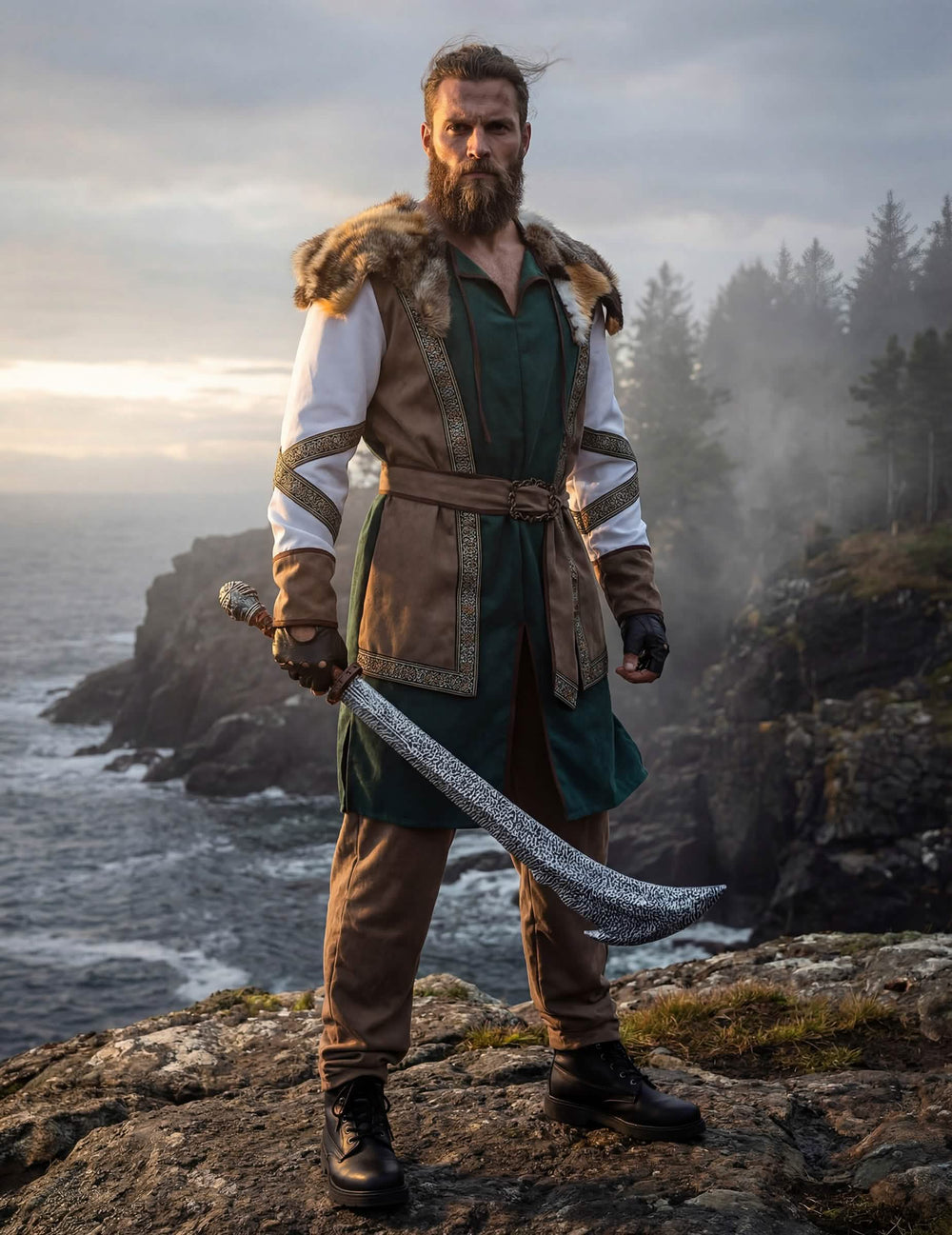 Espada acessório do disfarce de guerreiro viking luxo