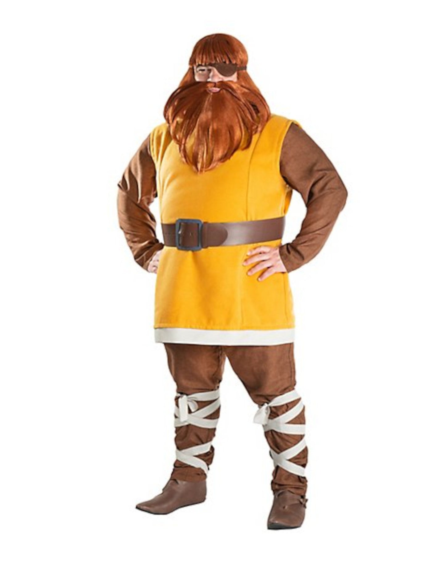 Déguisement Halvar Vic le Vicking™ pour homme jaune et marron avec barbe rousse