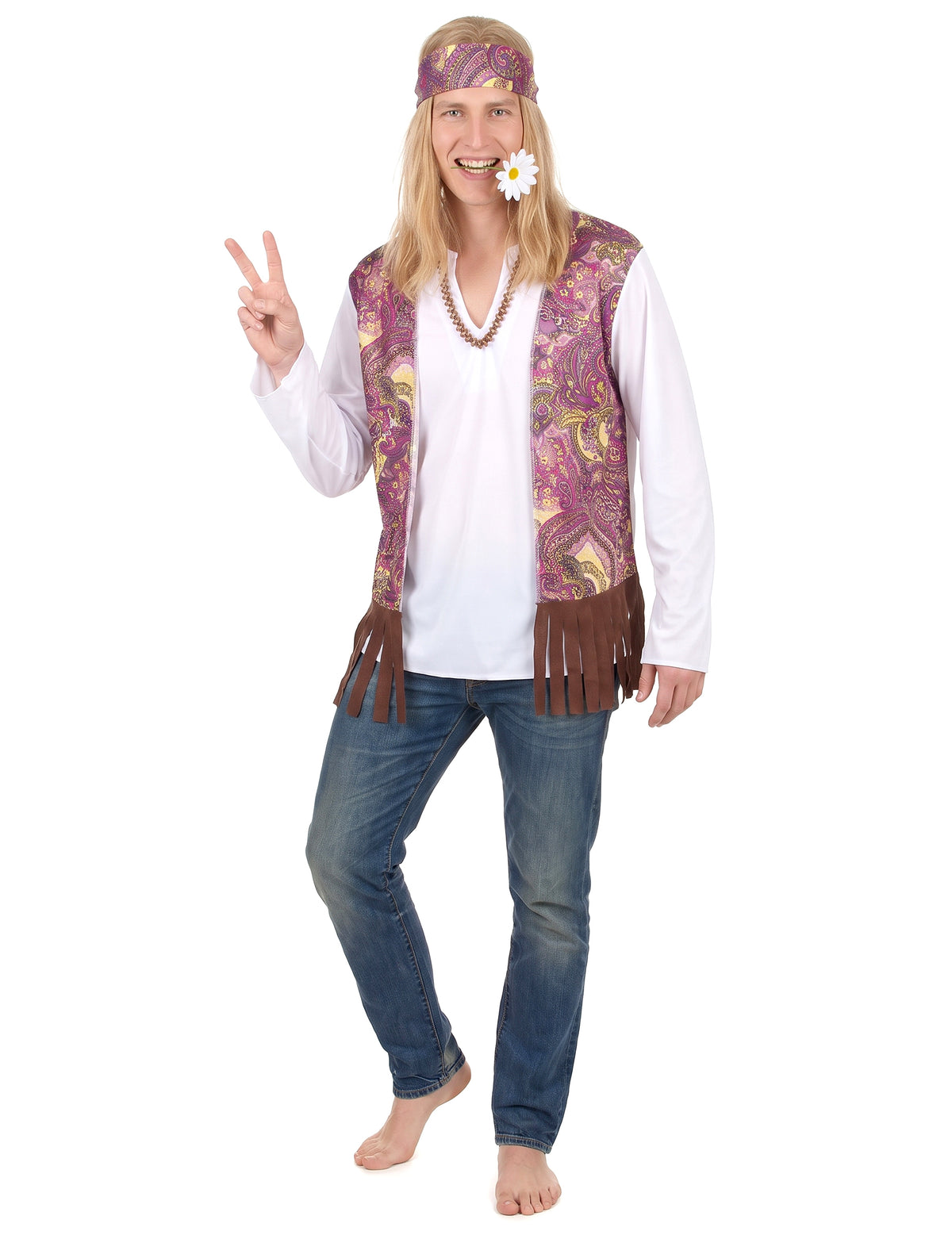 Disfarce Hippie com franjas homem