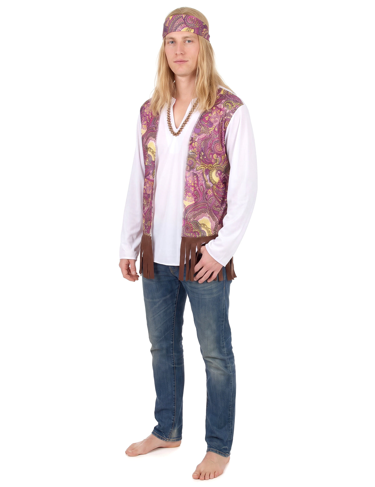 Disfarce Hippie com franjas homem