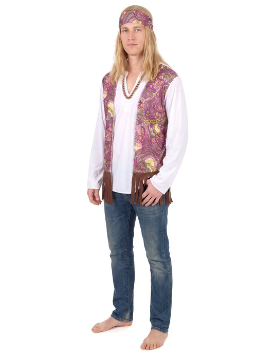 Disfarce Hippie com franjas homem