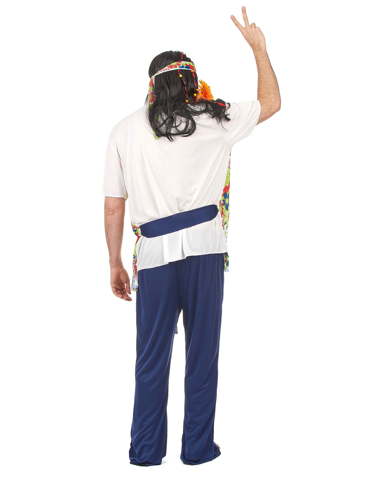 Disfarce de hippie azul para homem
