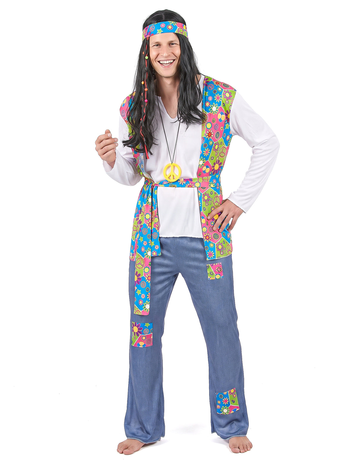 Disfarce de hippie homem efeito ganga