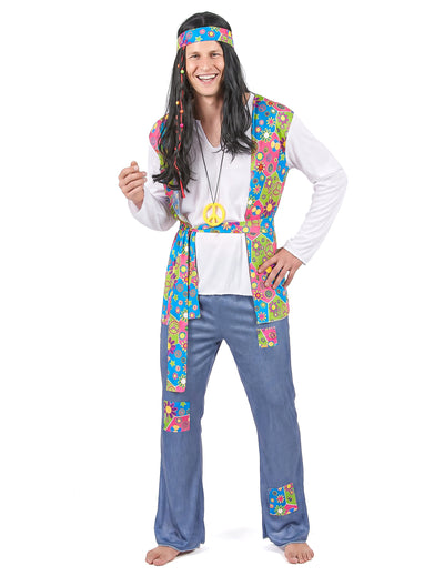 Disfarce de hippie homem efeito ganga