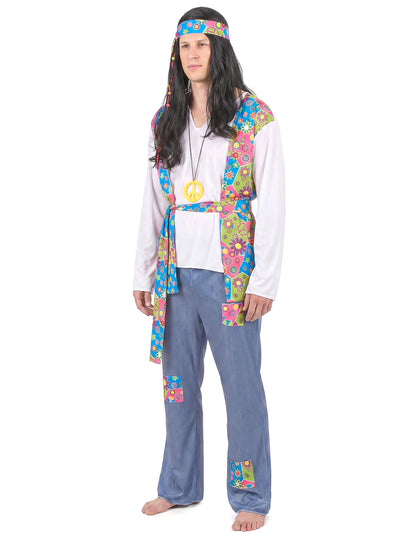 Disfarce de hippie homem efeito ganga