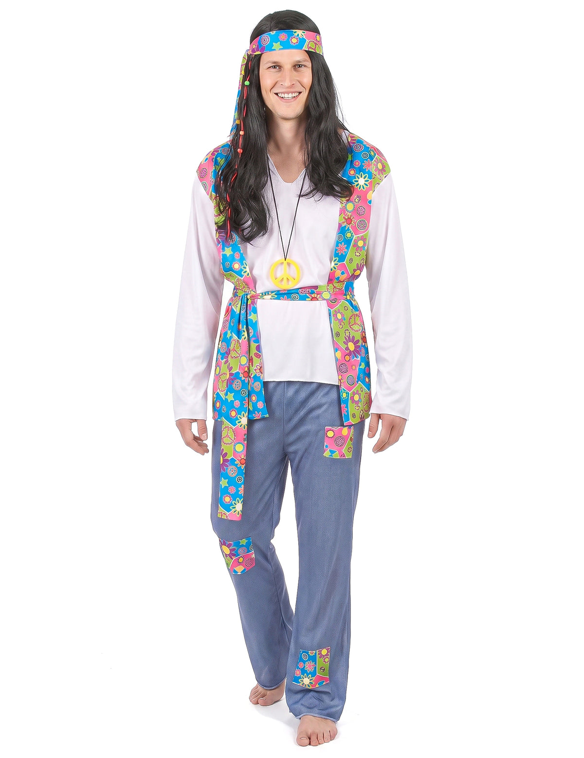 Disfarce de hippie homem efeito ganga