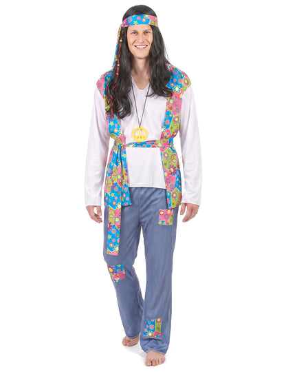 Disfarce de hippie homem efeito ganga