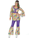 Déguisement hippie pour femme fleuri et violet