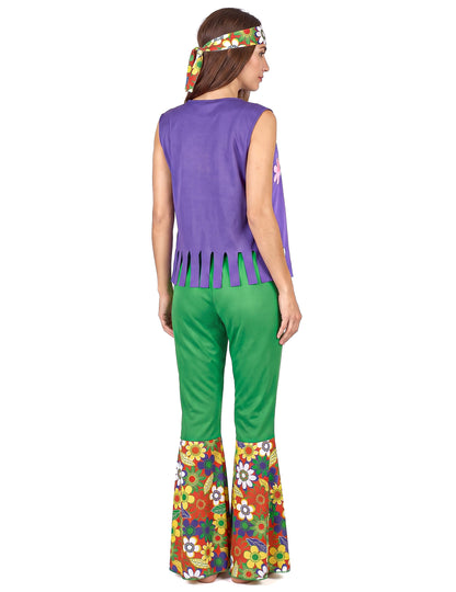 Disfarce hippie flower power mulher