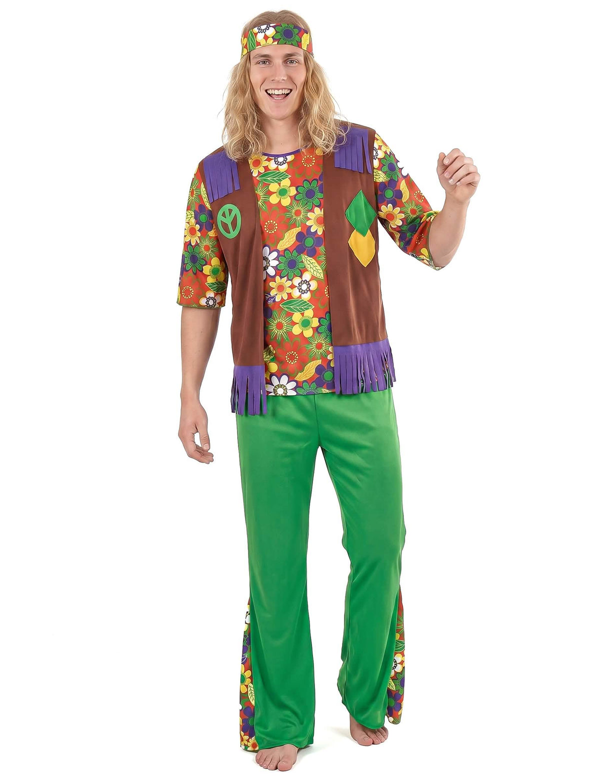 Disfarce hippie poder das flores - homem