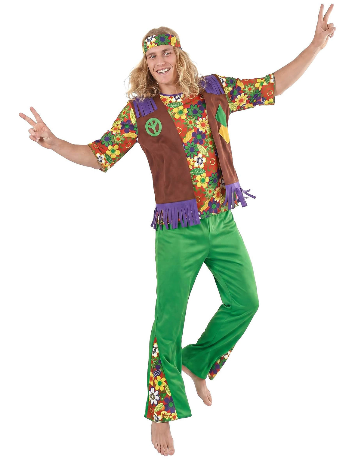Disfarce hippie poder das flores - homem