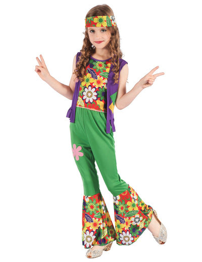 Disfarce hippie flower power menina