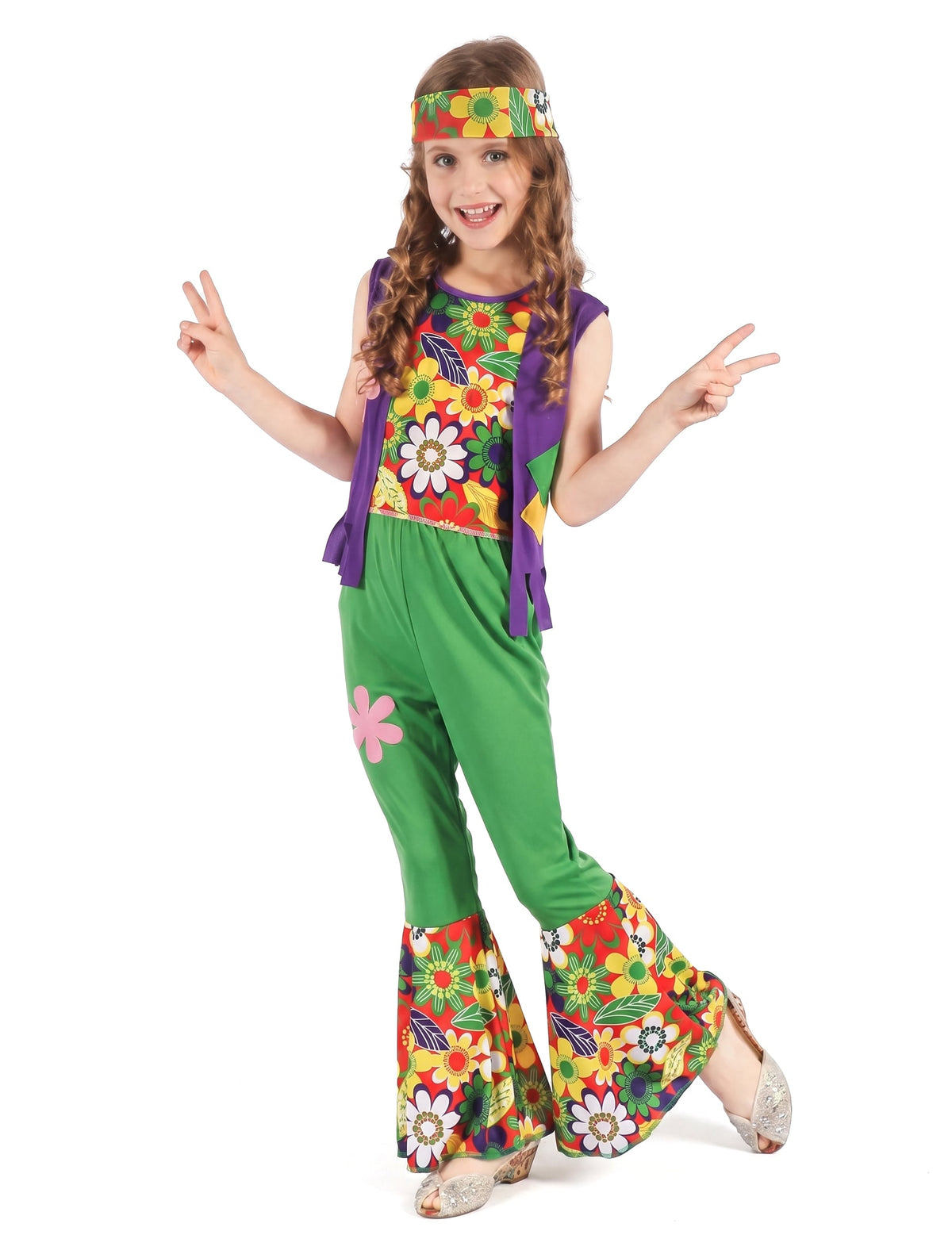 Disfarce hippie flower power menina