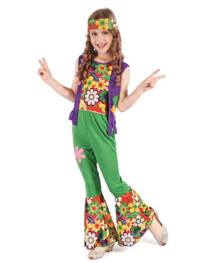 Disfarce hippie flower power menina