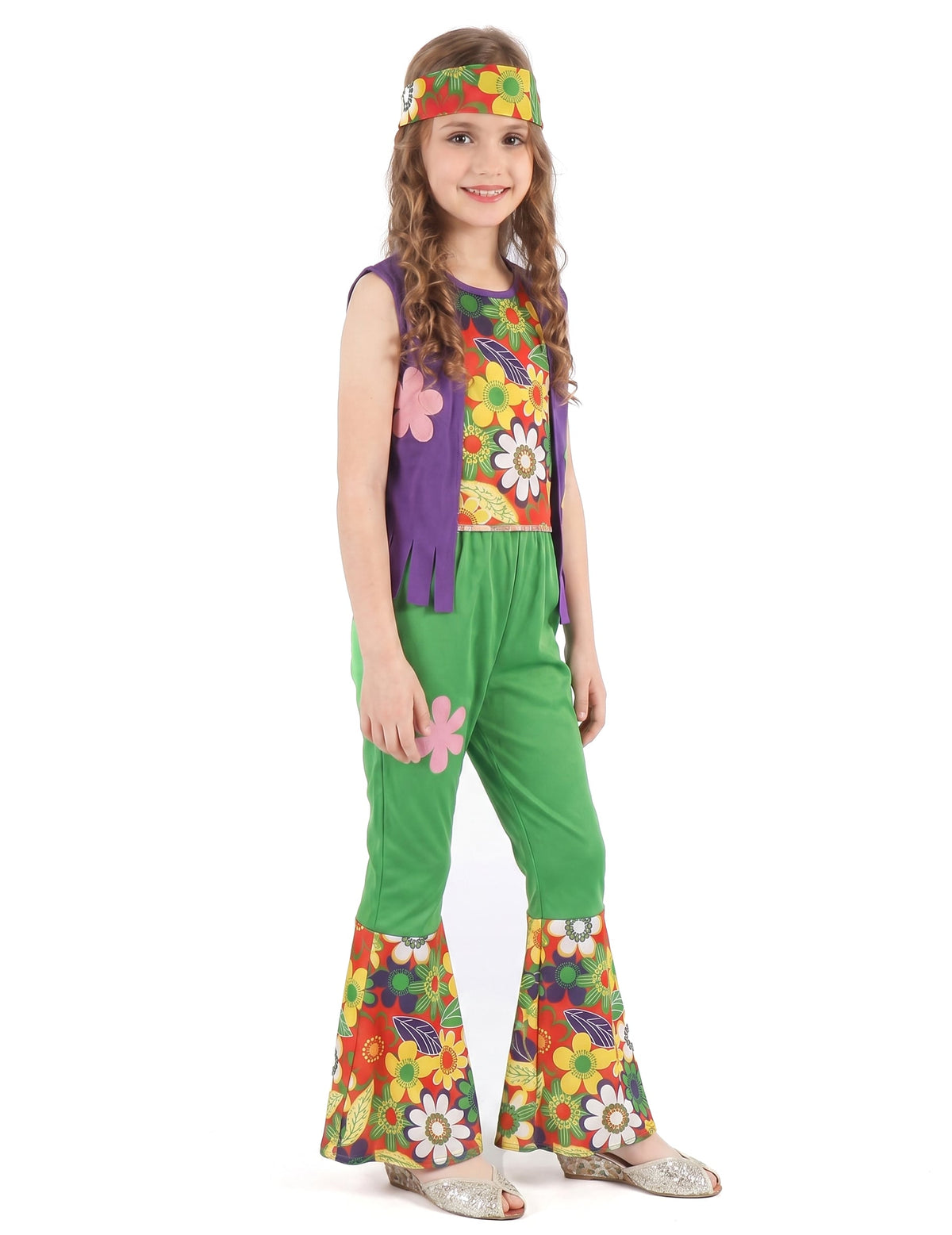 Disfarce hippie flower power menina