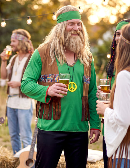 Disfarce de hippie homem verde