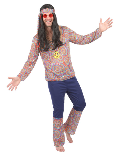 Disfarce de hippie homem psicodélico