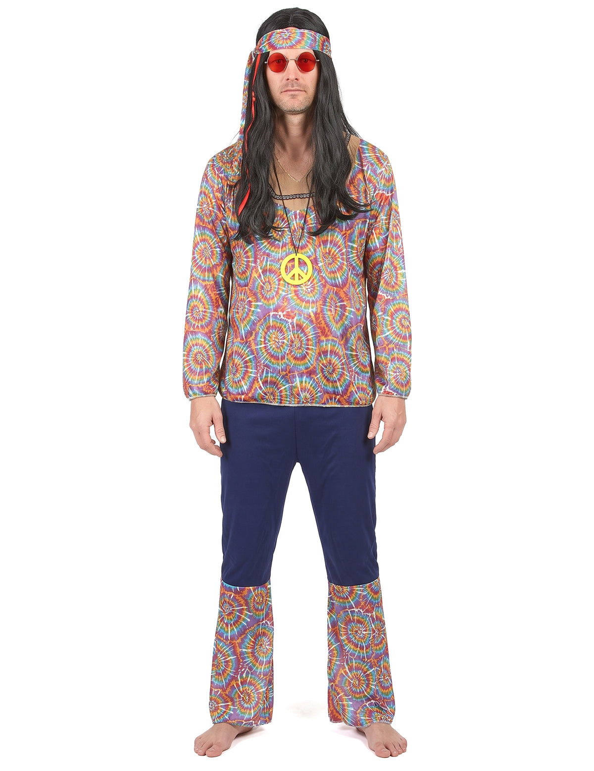 Disfarce de hippie homem psicodélico