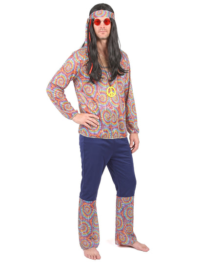 Disfarce de hippie homem psicodélico