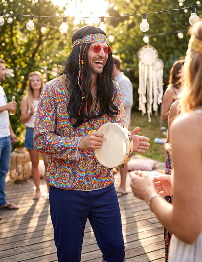 Disfarce de hippie homem psicodélico