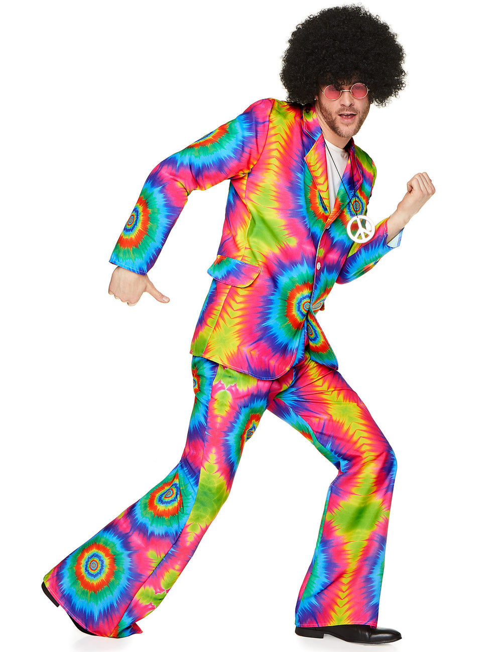 Déguisement hippie psychédélique pour homme motif tie-dye multicolore