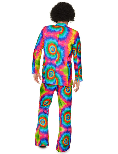 Vue de dos du déguisement hippie psychédélique pour homme