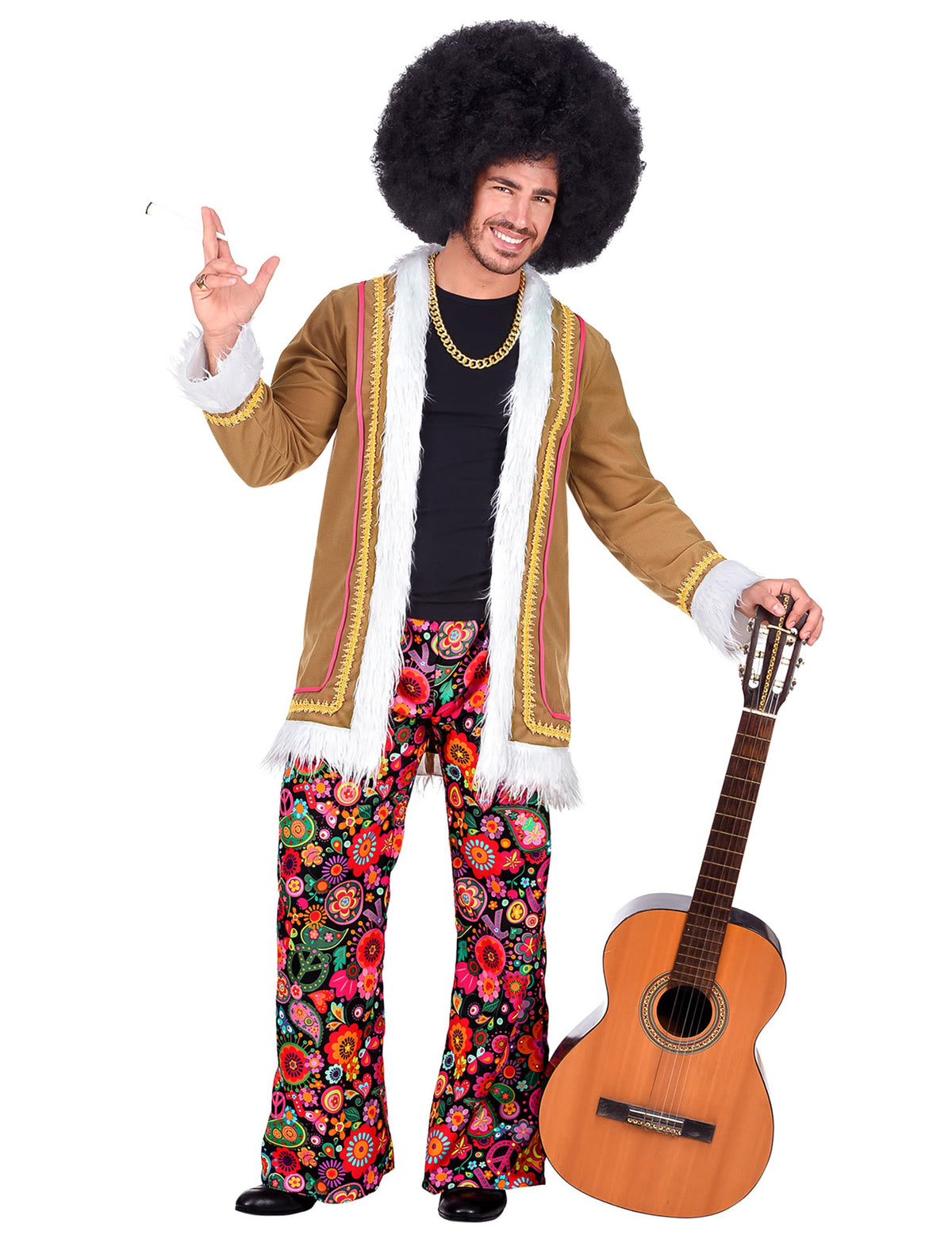Disfarce hippie woodstock homem