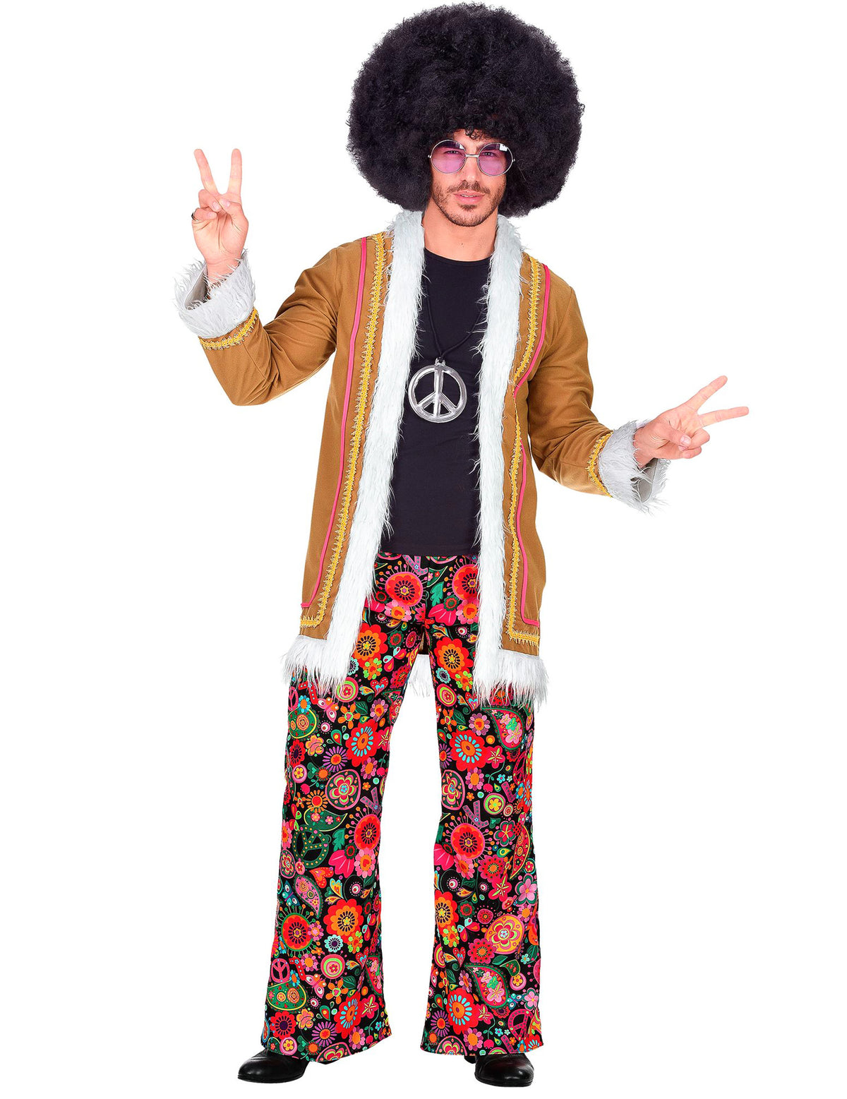Disfarce hippie woodstock homem