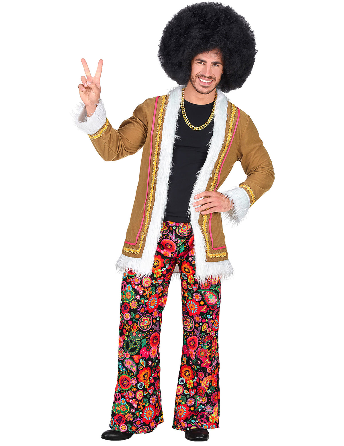 Disfarce hippie woodstock homem