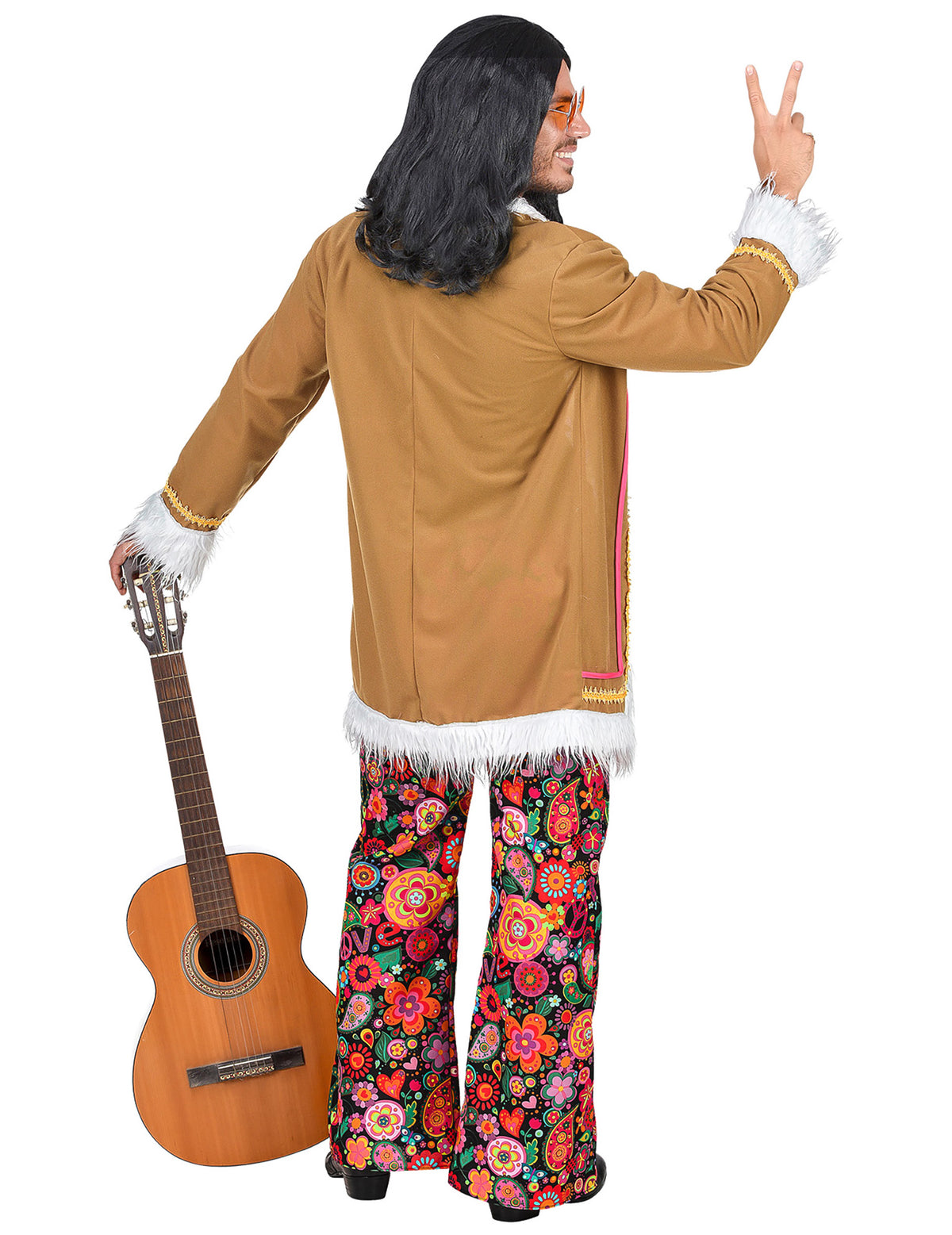 Disfarce hippie woodstock homem