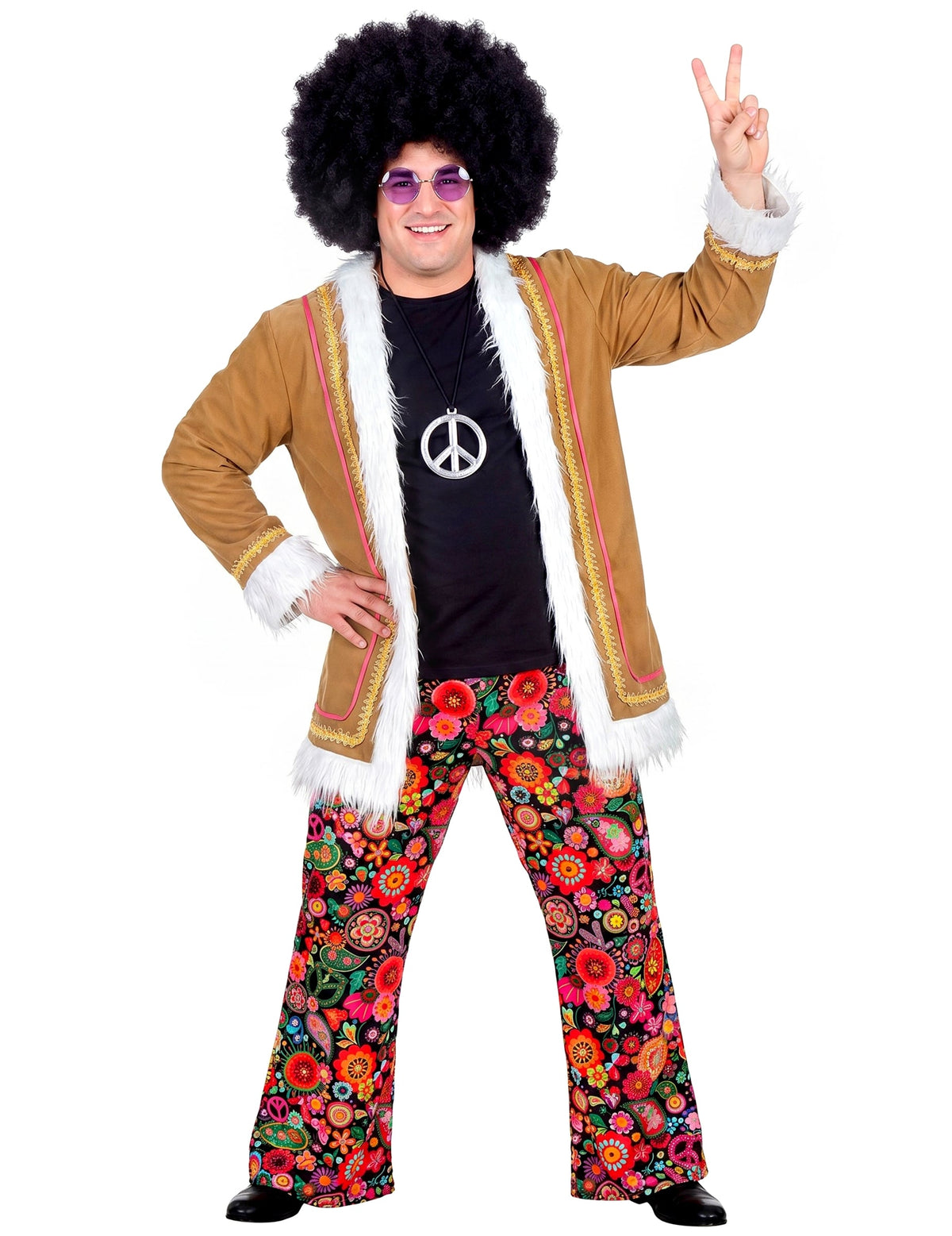 Disfarce hippie woodstock homem