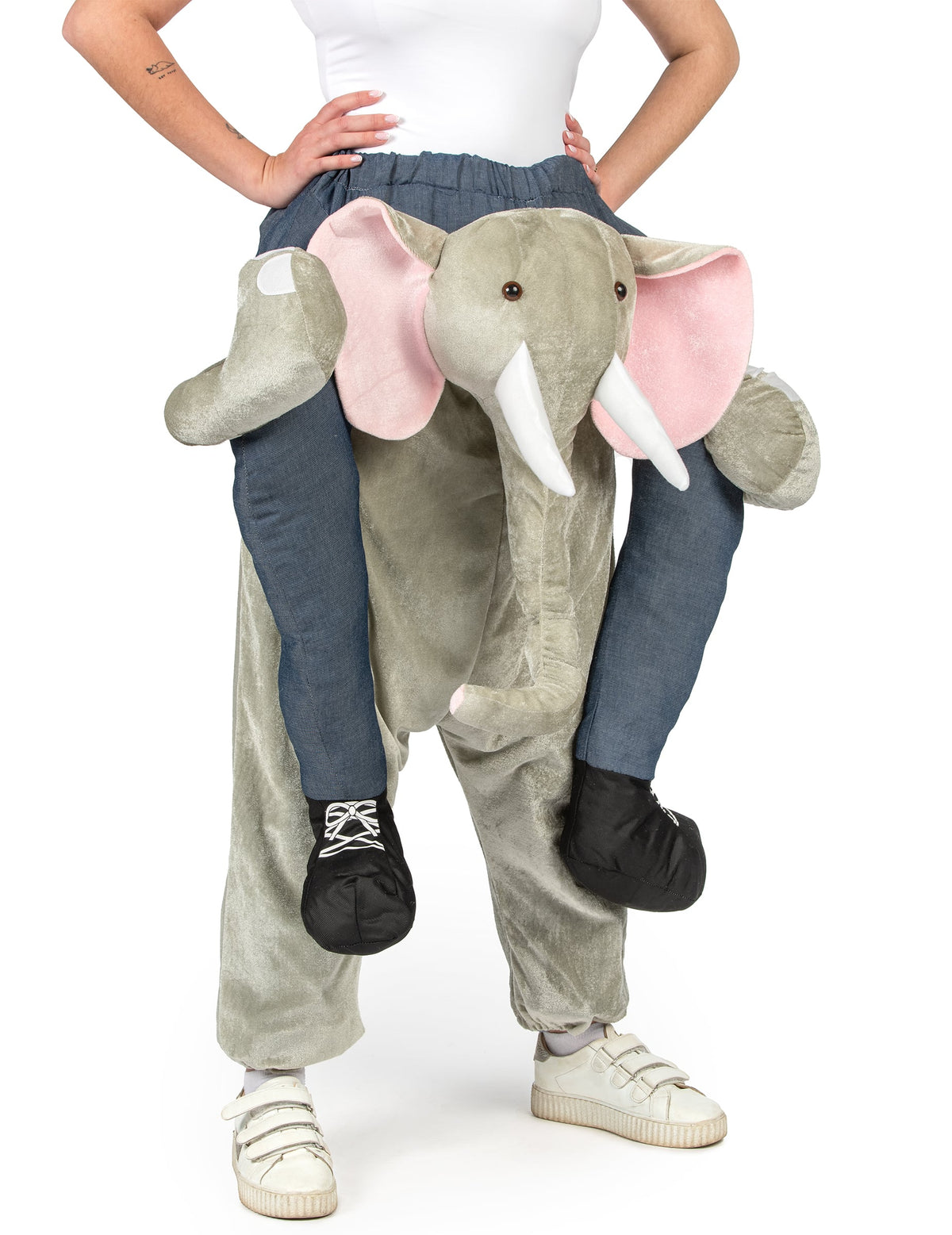 Déguisement à dos d'éléphant pour adulte gris et rose