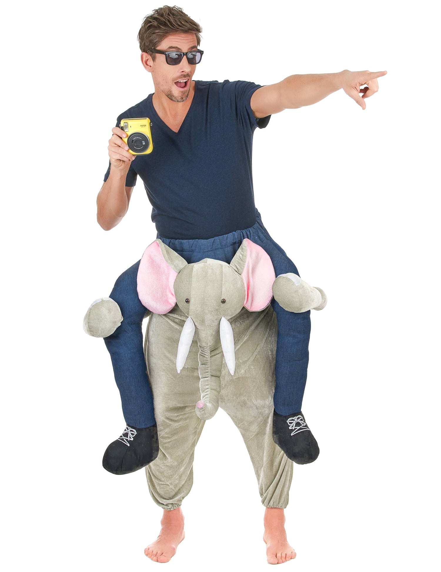 Déguisement à dos d'éléphant pour adulte gris et rose