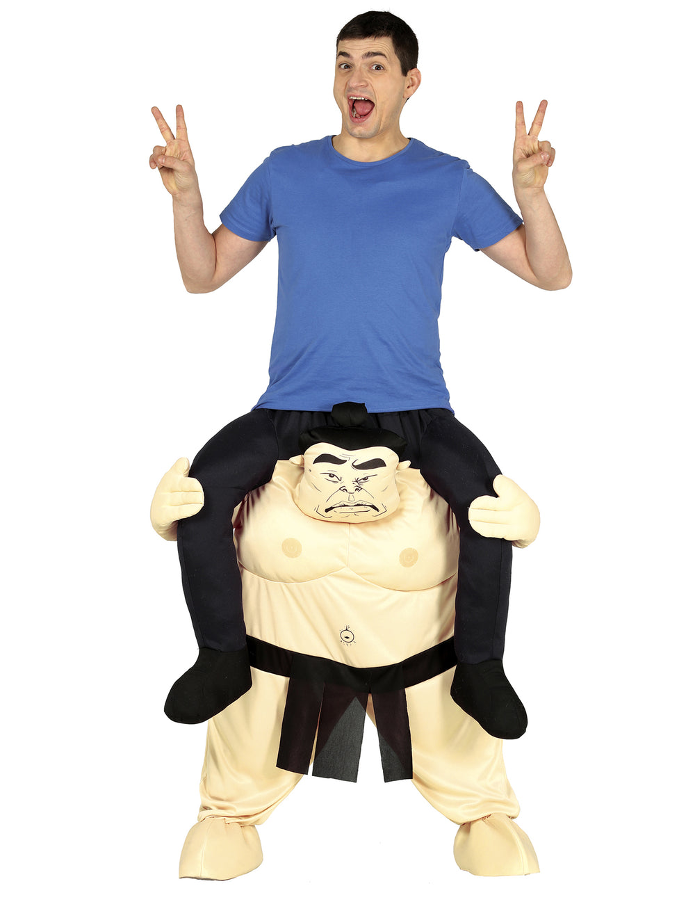 Déguisement à dos de sumo pour adulte beige et noir