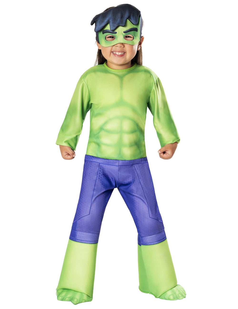 Vue de face du déguisement Hulk Spidey et ses amis extraordinaires pour enfant