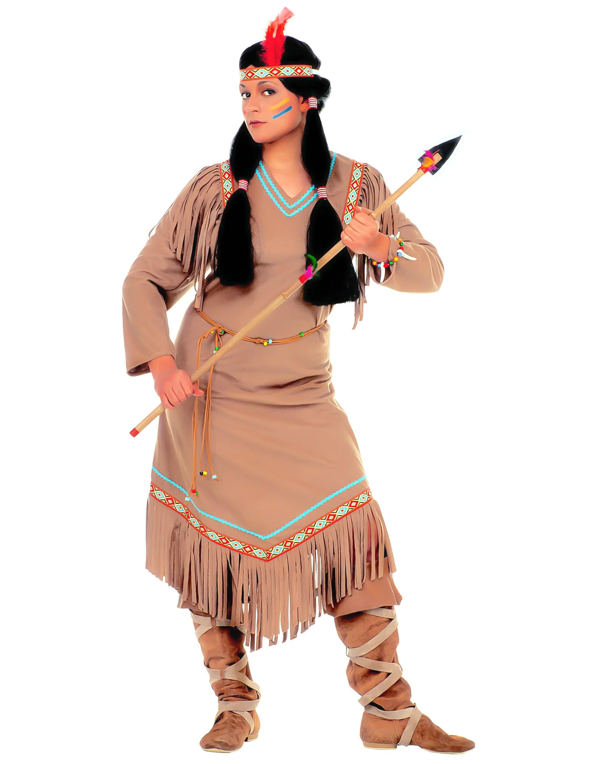 Lance tenue avec le déguisement d'indienne à manches longues pour femme