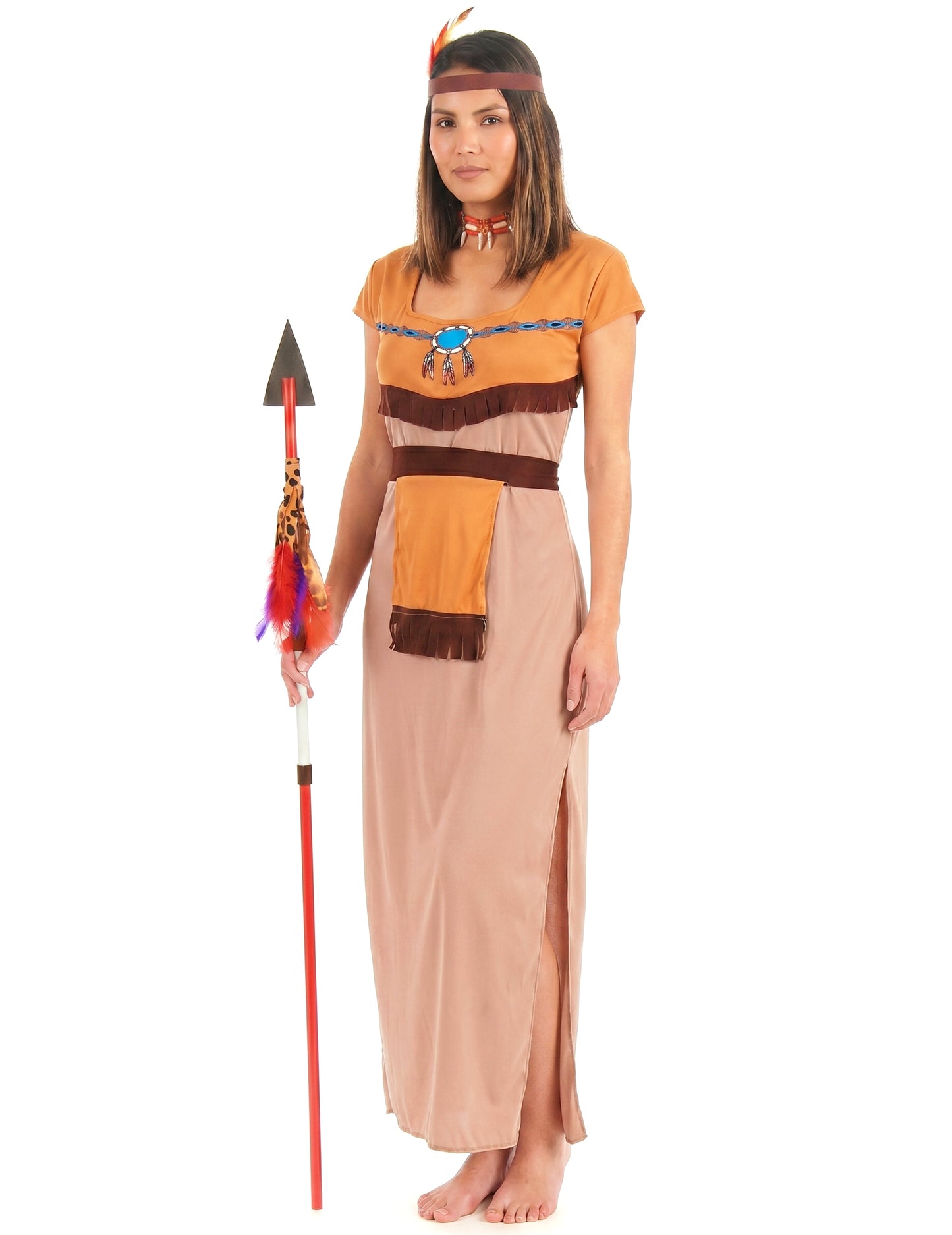 Disfarce índia mulher vestido comprido