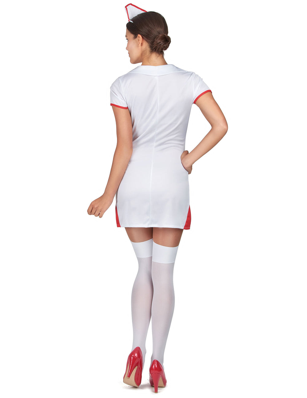 Vue de dos du déguisement infirmière robe courte