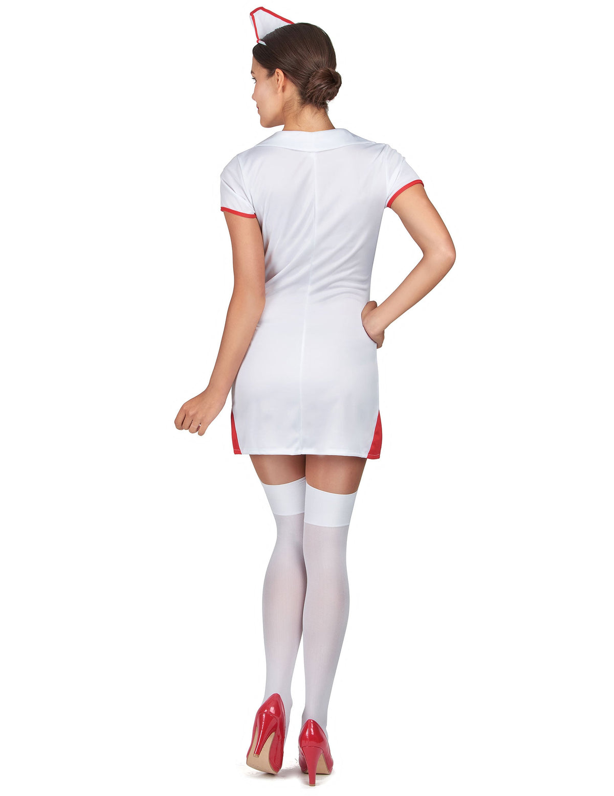 Vue de dos du déguisement infirmière robe courte